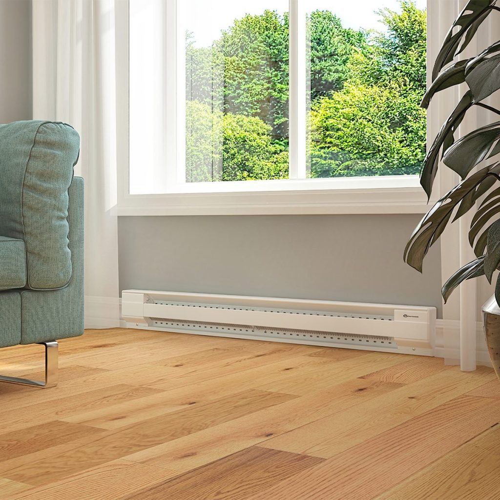 Global Commander electric baseboard heater in a living room