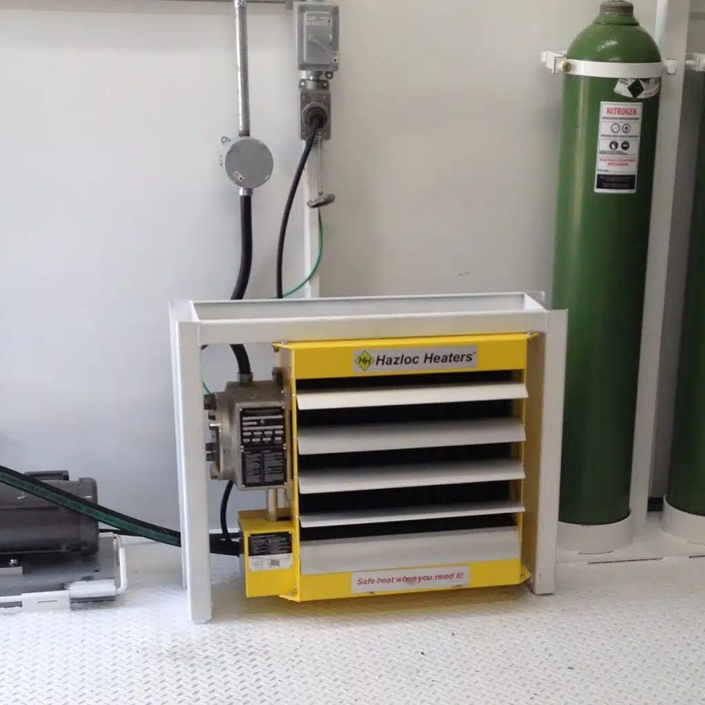 Hazloc Heaters unit heater installed in a mechanical room