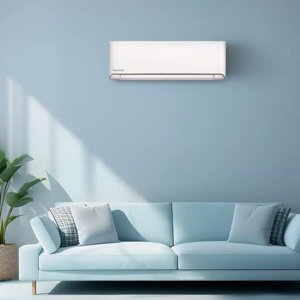 Innovair wall-mounted heat pump above a sofa