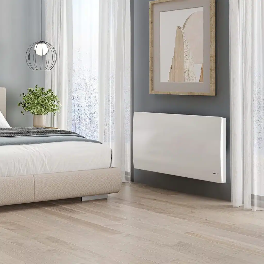 Ouellet electric convector in a bedroom